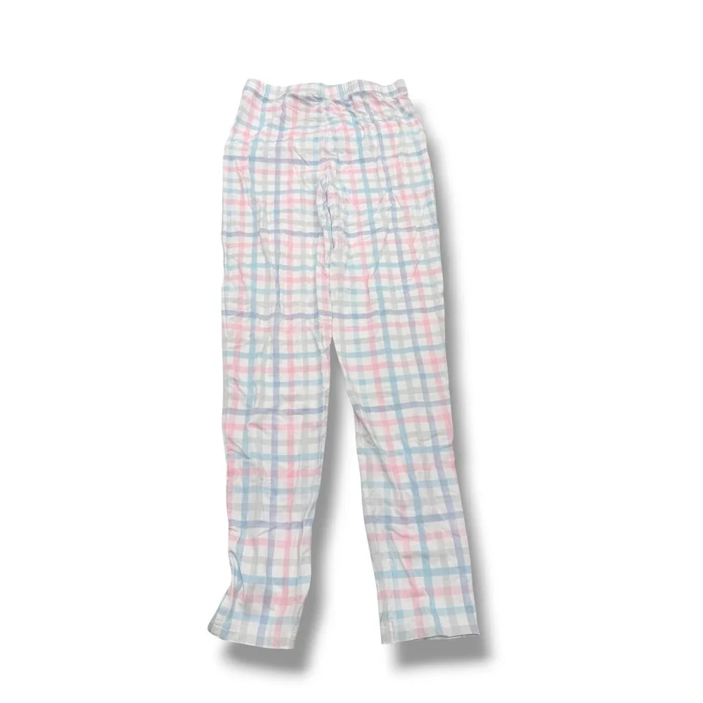 Play‎ by Little Sleepies Pajama Pants Kids 10 Pink Blue Plaid Lunaluxe Bamboo